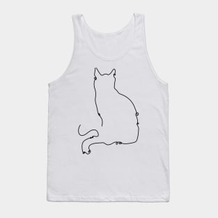 funny cat line art ,cute line art cat,awesome cat Tank Top